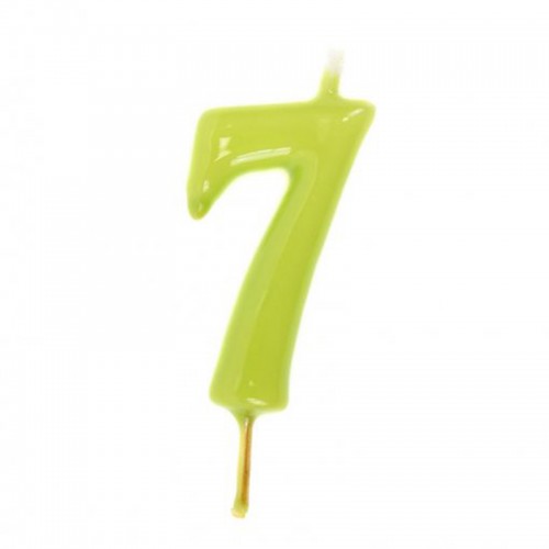Vela Número 7 Verde Lima